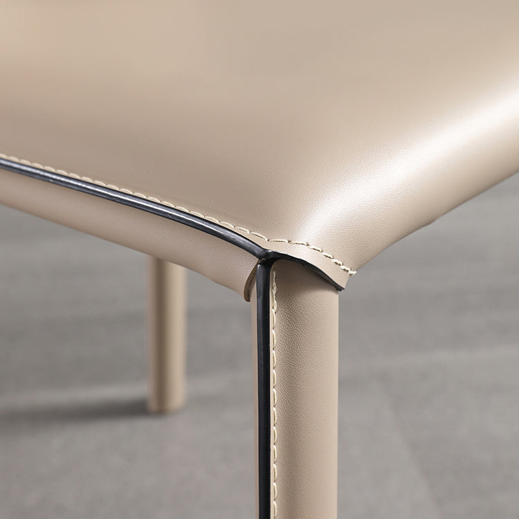 Faux Leather Kitchen Dining Chairs Armless Chairs with Metal Base