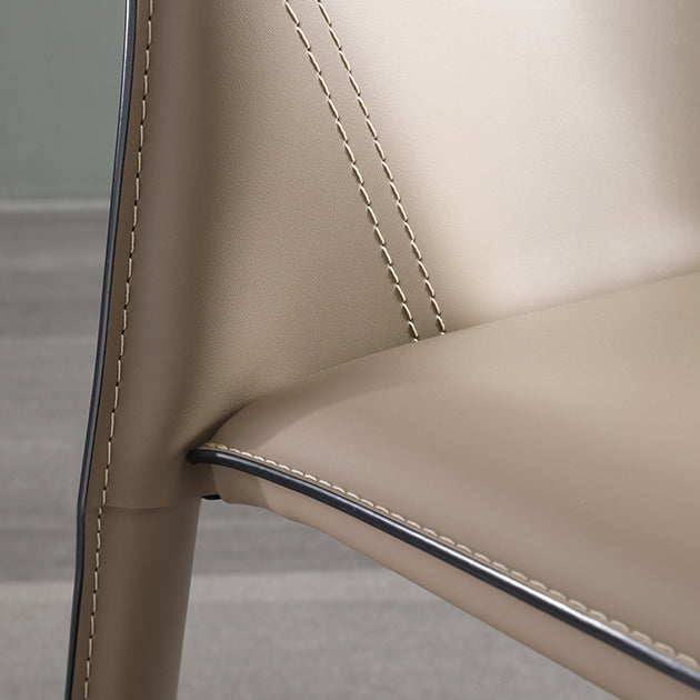 Faux Leather Kitchen Dining Chairs Armless Chairs with Metal Base