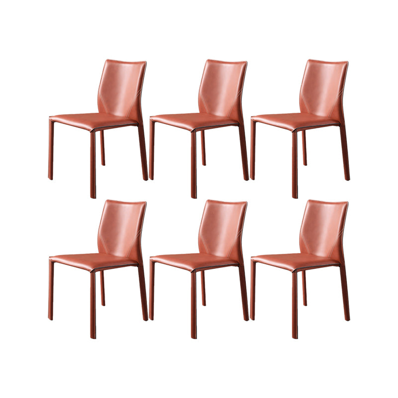 Faux Leather Kitchen Dining Chairs Armless Chairs with Metal Base