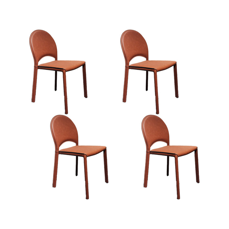 Faux Leather Dining Chairs Contemporary Chair with Metal Legs