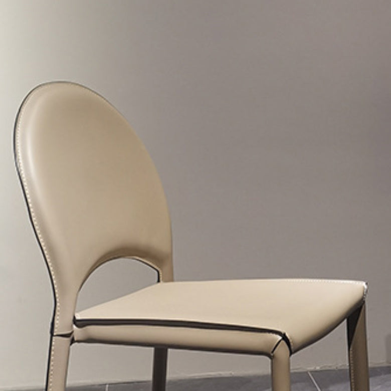 Faux Leather Dining Chairs Contemporary Chair with Metal Legs