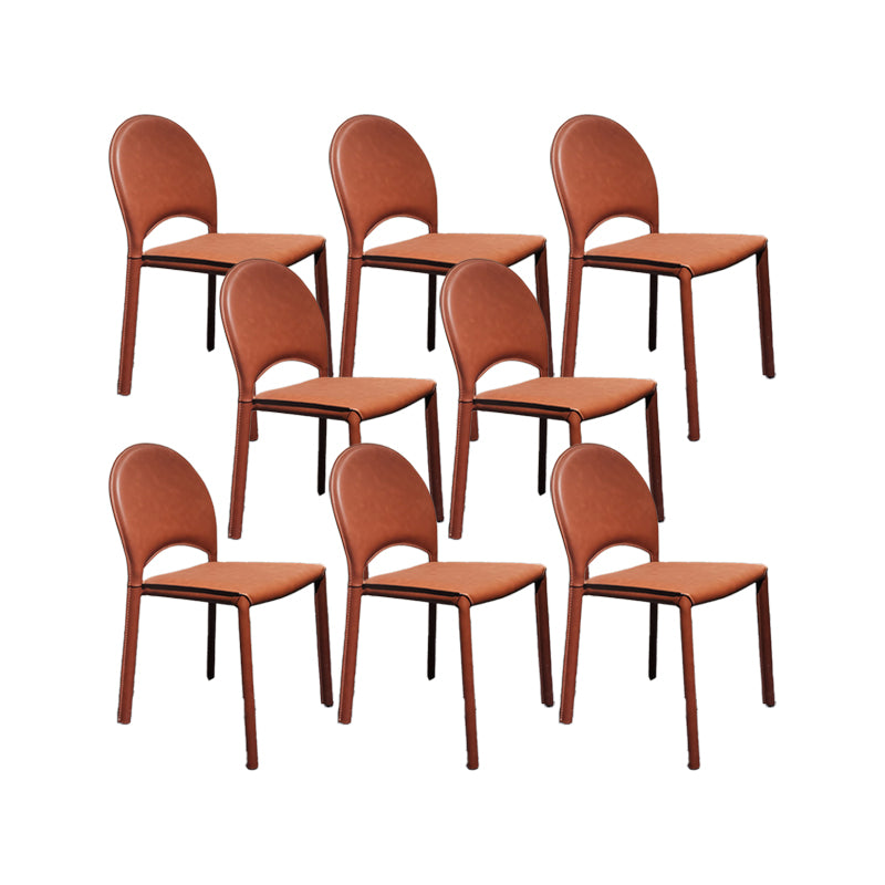 Faux Leather Dining Chairs Contemporary Chair with Metal Legs