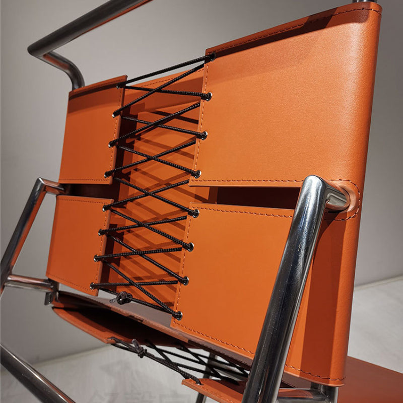 Faux Leather Dining Chairs Industrial Side Chair with Metal Legs