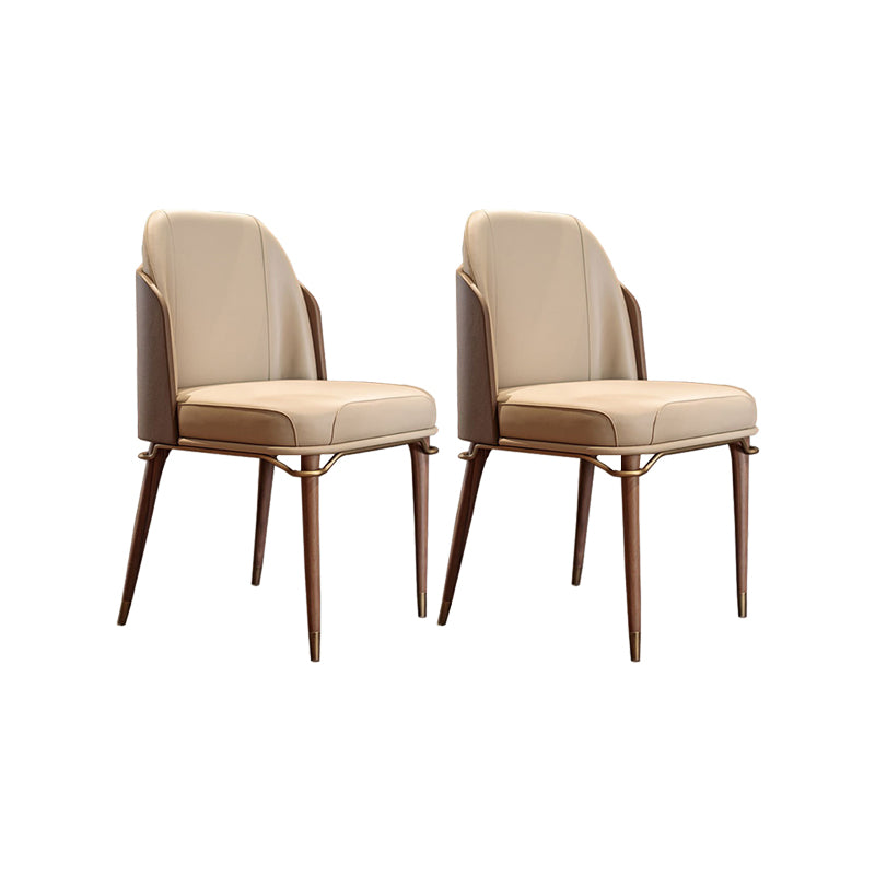 Upholstered Dining Chairs Faux Leather Chairs with Wood Base