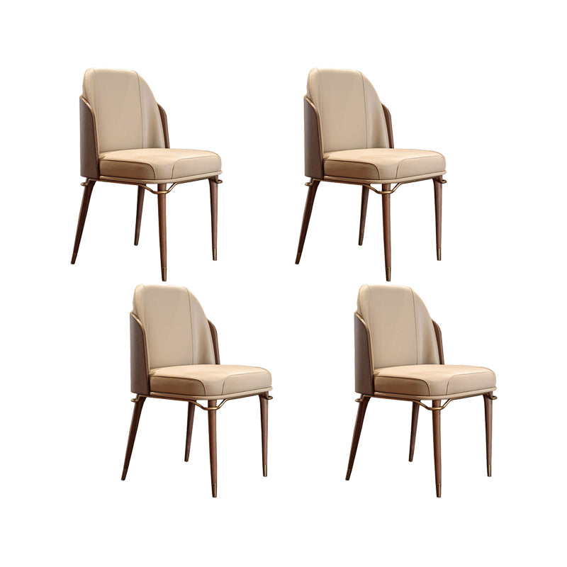 Upholstered Dining Chairs Faux Leather Chairs with Wood Base
