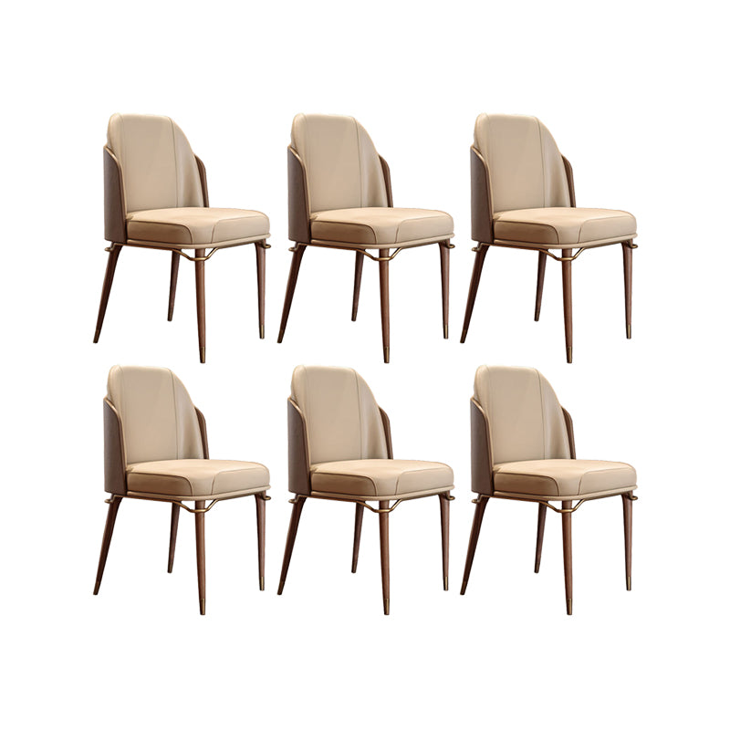 Upholstered Dining Chairs Faux Leather Chairs with Wood Base