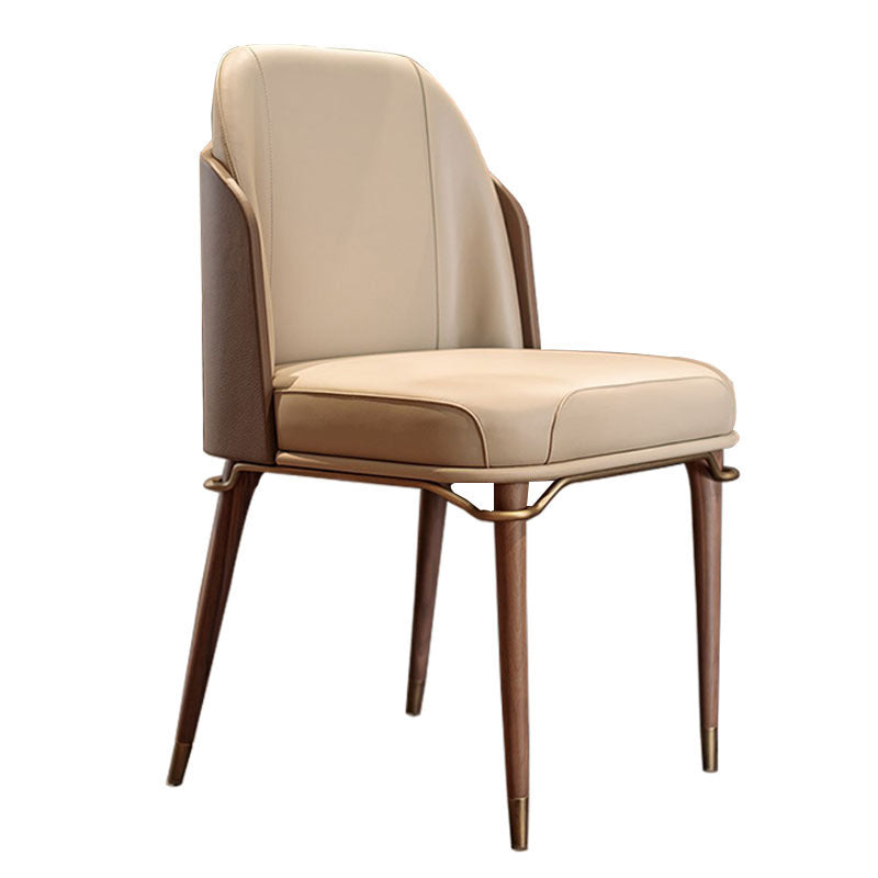 Upholstered Dining Chairs Faux Leather Chairs with Wood Base