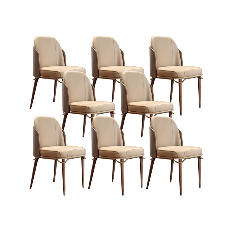 Upholstered Dining Chairs Faux Leather Chairs with Wood Base