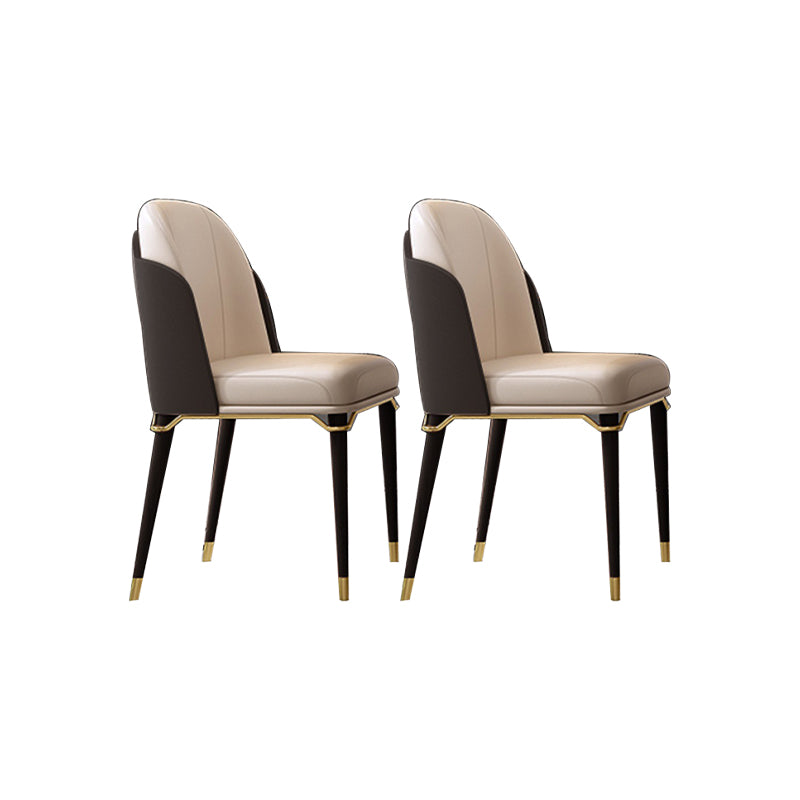 Upholstered Dining Chairs Faux Leather Chairs with Wood Base