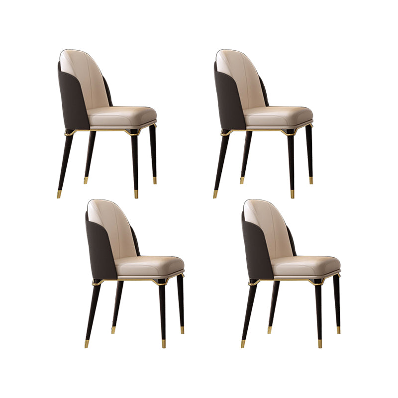 Upholstered Dining Chairs Faux Leather Chairs with Wood Base