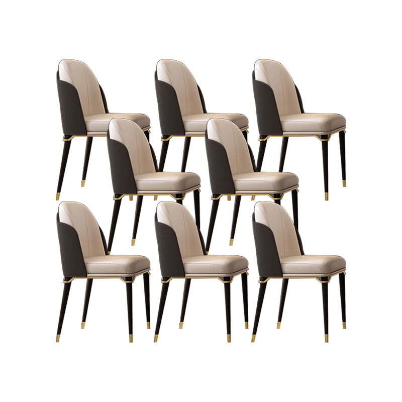 Upholstered Dining Chairs Faux Leather Chairs with Wood Base