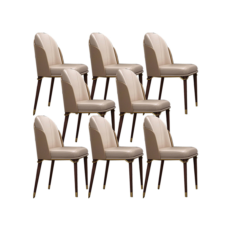 Upholstered Dining Chairs Faux Leather Chairs with Wood Base