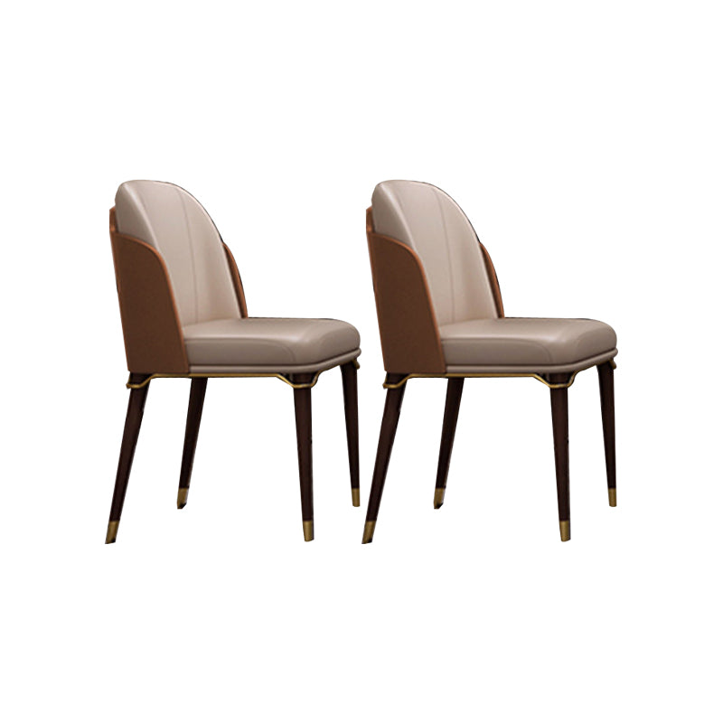 Upholstered Dining Chairs Faux Leather Chairs with Wood Base