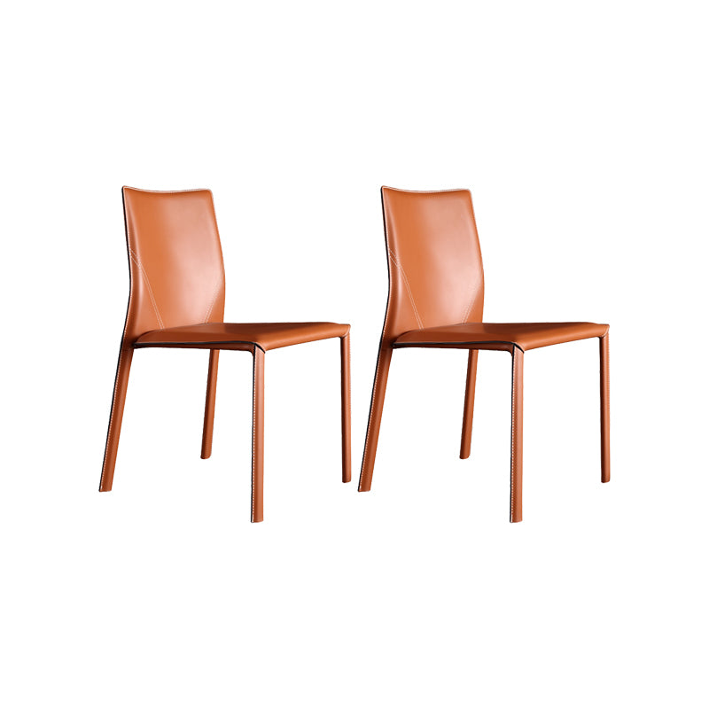 Faux Leather Kitchen Dining Chairs Upholstered Side Chairs with Metal Base