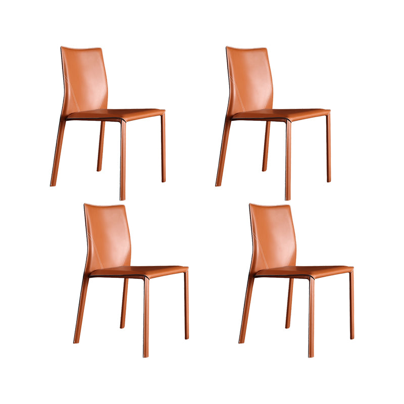 Faux Leather Kitchen Dining Chairs Upholstered Side Chairs with Metal Base