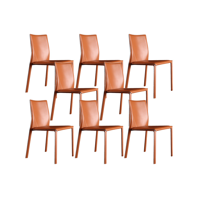 Faux Leather Kitchen Dining Chairs Upholstered Side Chairs with Metal Base