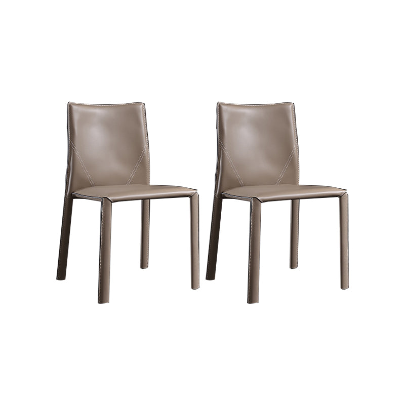 Faux Leather Kitchen Dining Chairs Upholstered Side Chairs with Metal Base