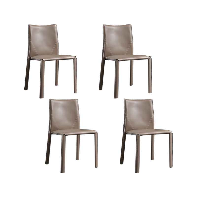 Faux Leather Kitchen Dining Chairs Upholstered Side Chairs with Metal Base
