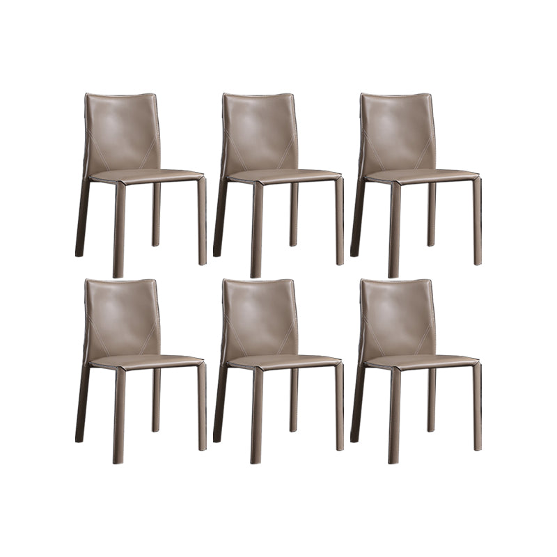 Faux Leather Kitchen Dining Chairs Upholstered Side Chairs with Metal Base