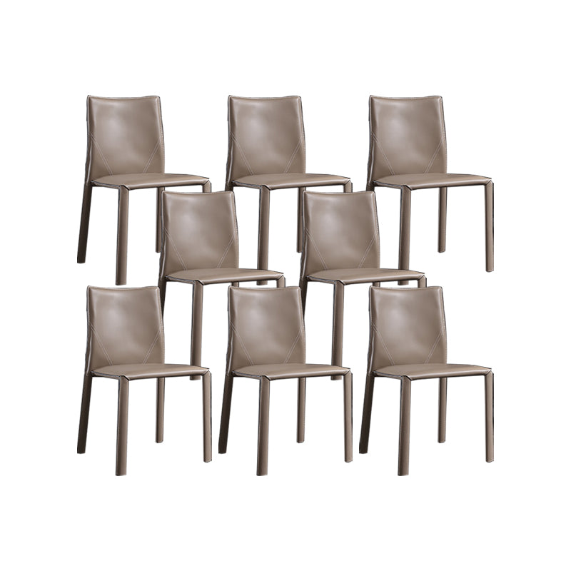 Faux Leather Kitchen Dining Chairs Upholstered Side Chairs with Metal Base