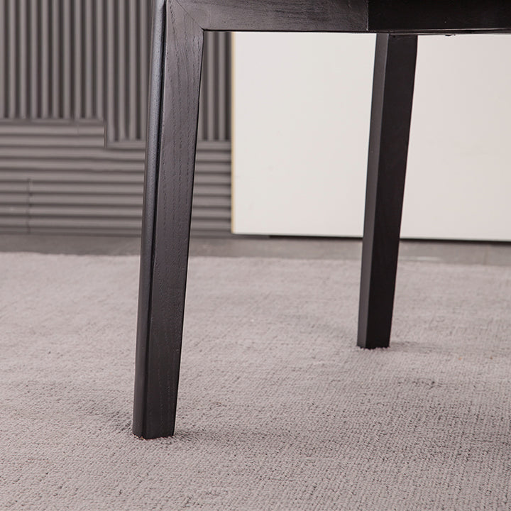 Faux Leather Dining Chairs Wingback Side Chair with Metal Base