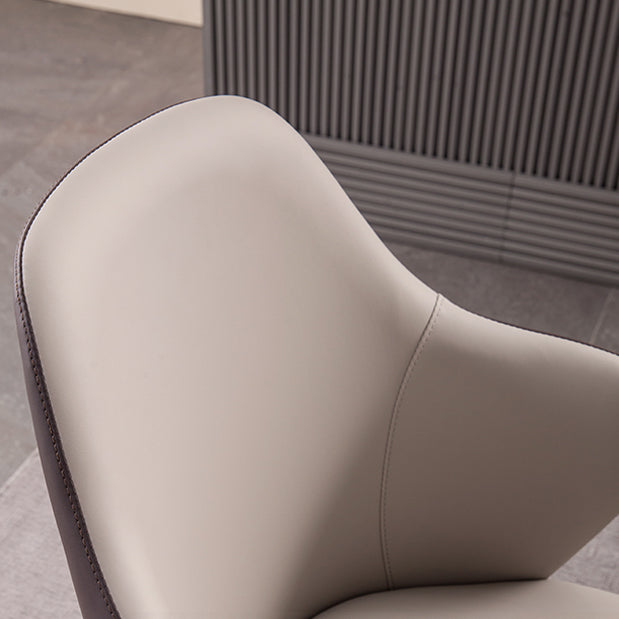 Faux Leather Dining Chairs Wingback Side Chair with Metal Base