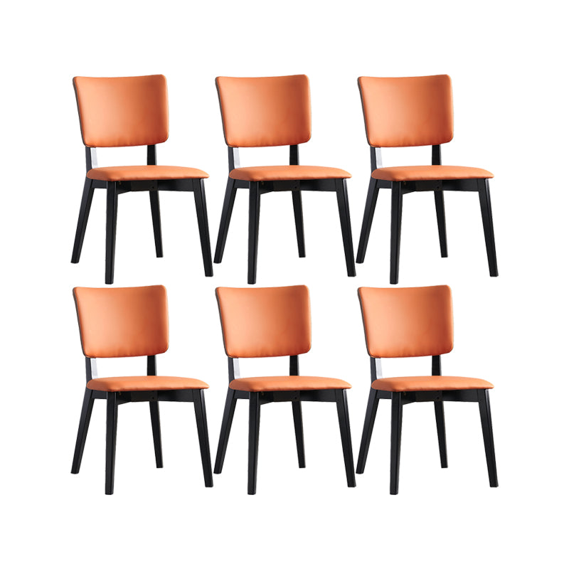 Faux Leather Kitchen Dining Chairs Upholstered Side Chairs with Wood Base