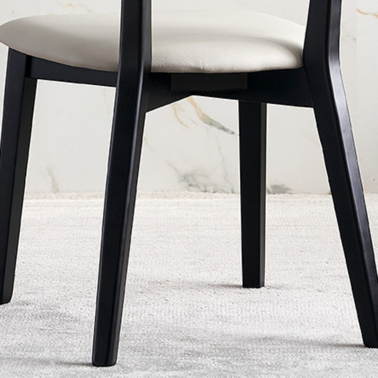 Faux Leather Kitchen Dining Chairs Upholstered Side Chairs with Wood Base