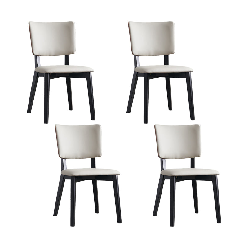Faux Leather Kitchen Dining Chairs Upholstered Side Chairs with Wood Base