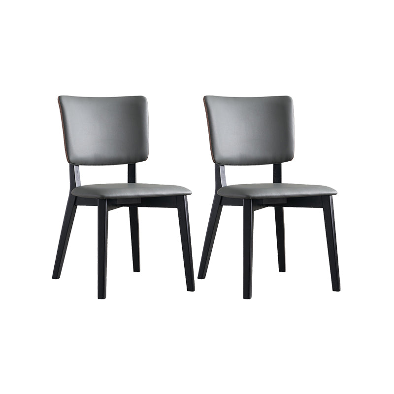 Faux Leather Kitchen Dining Chairs Upholstered Side Chairs with Wood Base