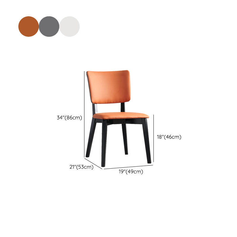Faux Leather Kitchen Dining Chairs Upholstered Side Chairs with Wood Base