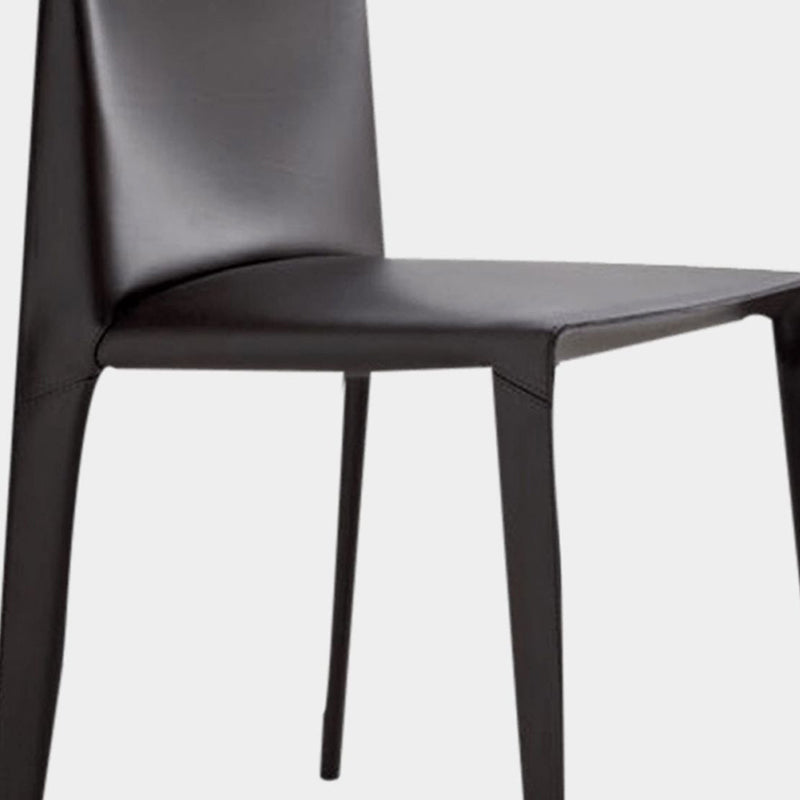 Modern Simple Side Chair Faux Leather Armless Dining Chair for Bedroom