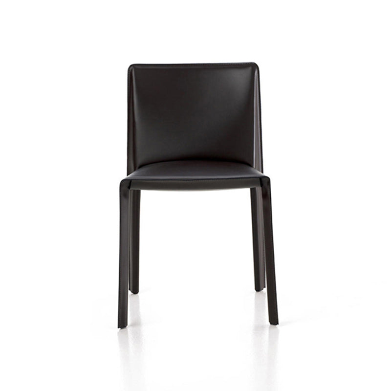 Modern Simple Side Chair Faux Leather Armless Dining Chair for Bedroom