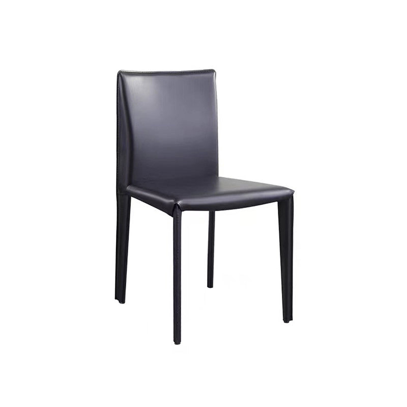 Modern Simple Side Chair Faux Leather Armless Dining Chair for Bedroom