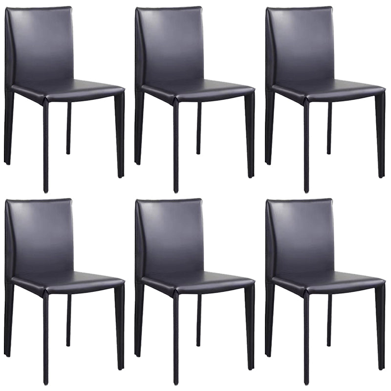 Modern Simple Side Chair Faux Leather Armless Dining Chair for Bedroom