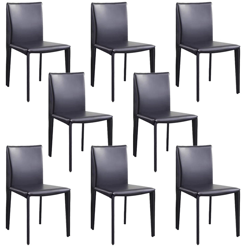 Modern Simple Side Chair Faux Leather Armless Dining Chair for Bedroom