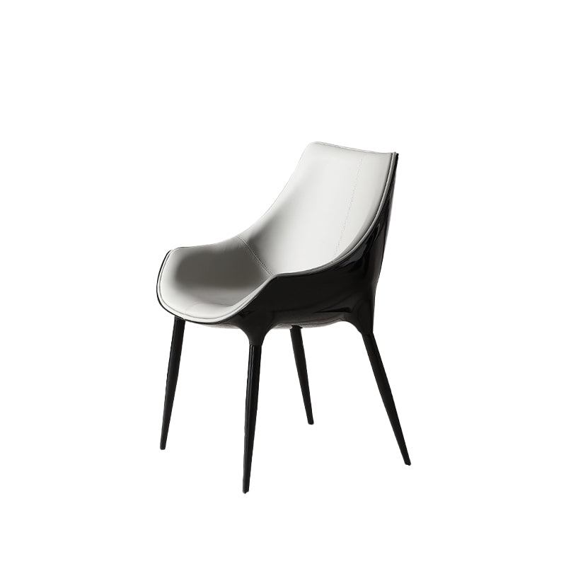 Faux Leather Kitchen Chair Metal Base Dining Chair for Living Room