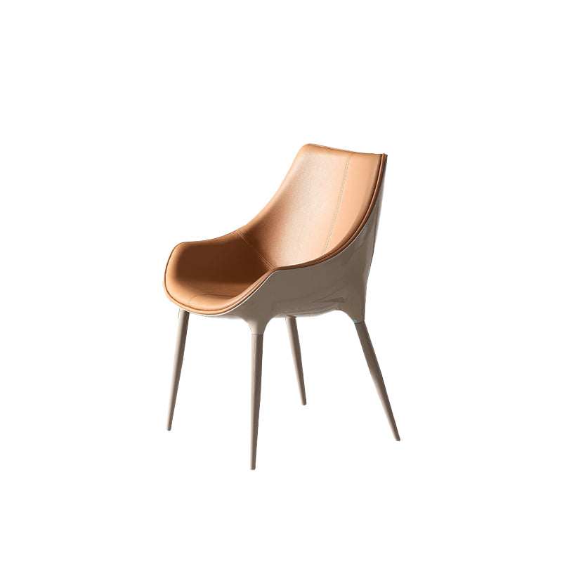 Faux Leather Kitchen Chair Metal Base Dining Chair for Living Room