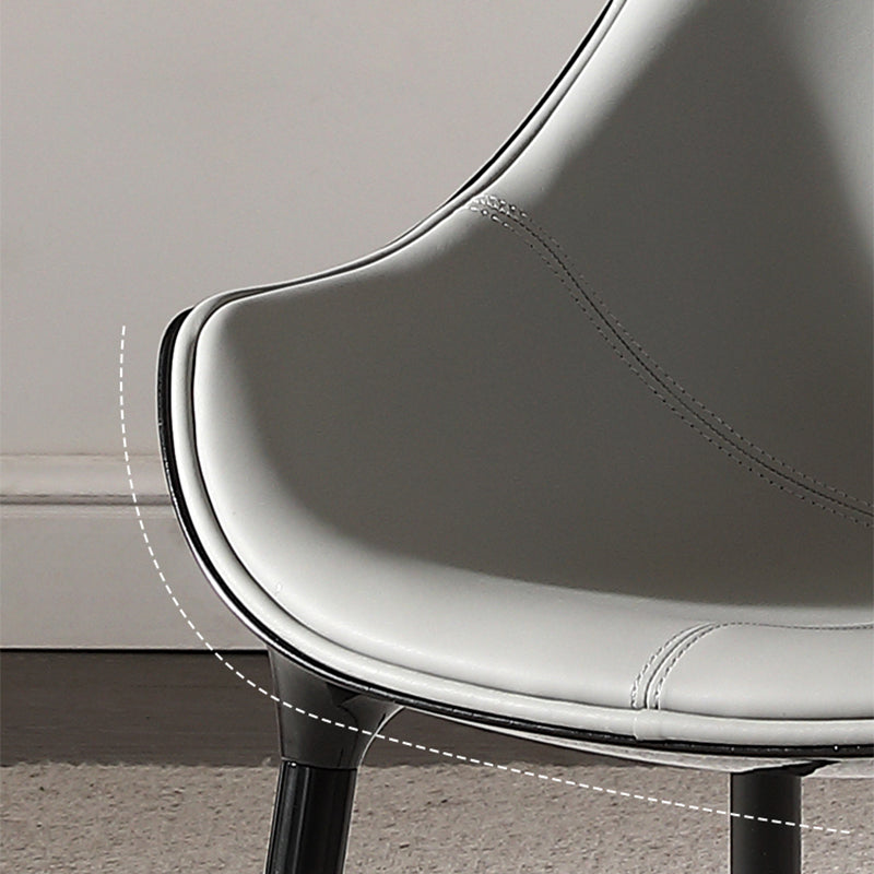 Faux Leather Kitchen Chair Metal Base Dining Chair for Living Room