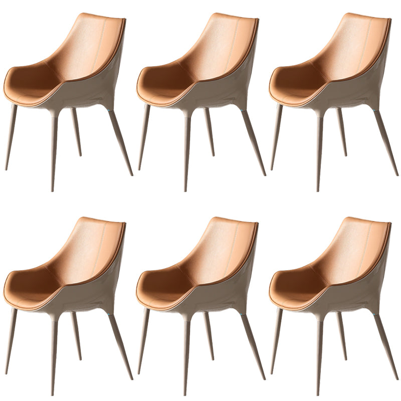 Faux Leather Kitchen Chair Metal Base Dining Chair for Living Room