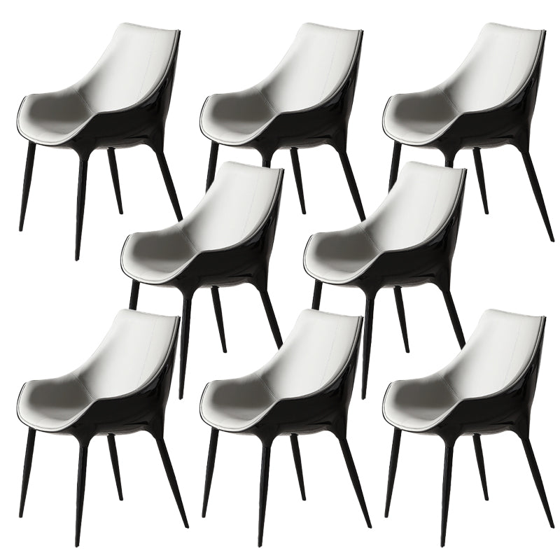 Faux Leather Kitchen Chair Metal Base Dining Chair for Living Room