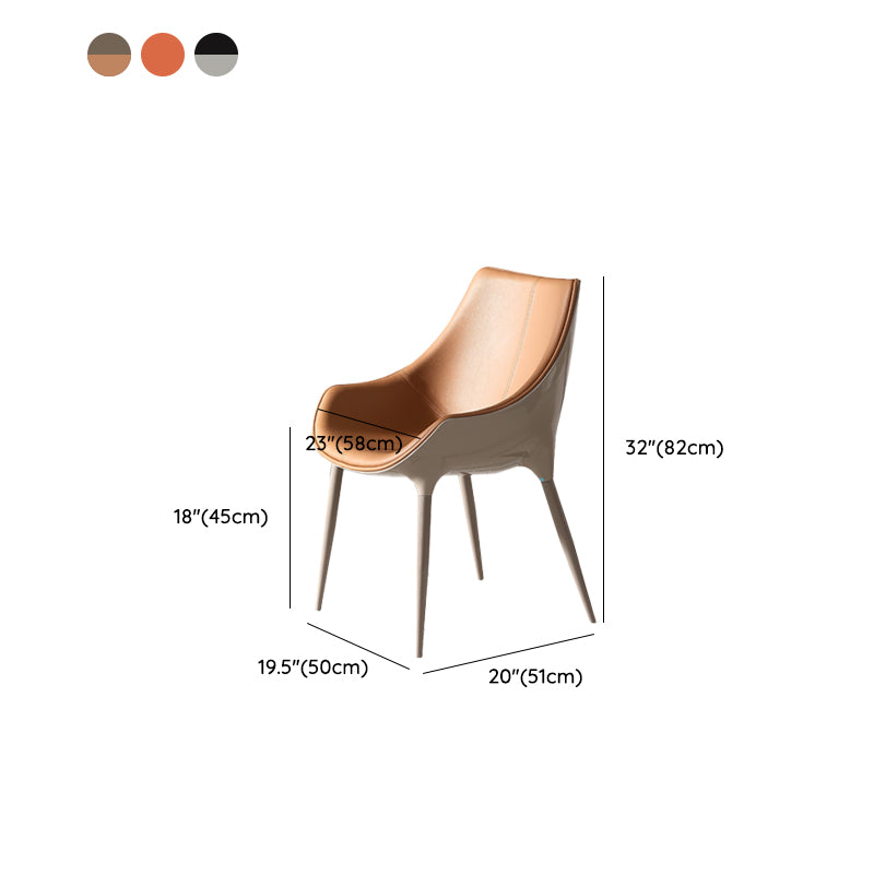 Faux Leather Kitchen Chair Metal Base Dining Chair for Living Room