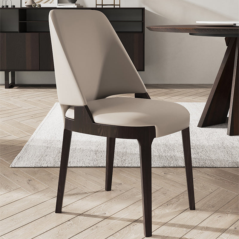 Modern Simple Side Chair Wooden Base Side Dining Chair for Bedroom