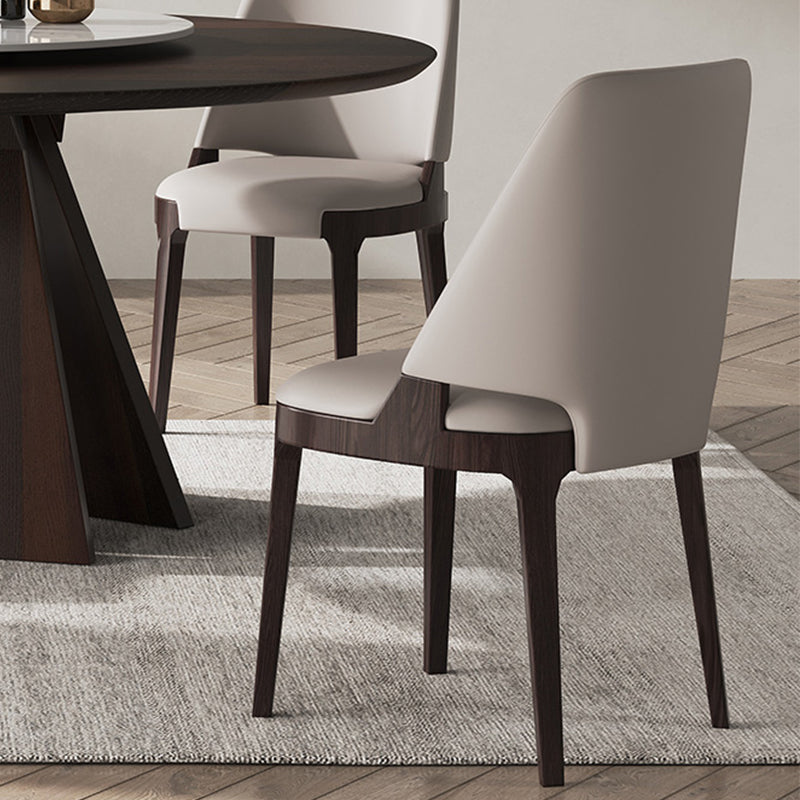 Modern Simple Side Chair Wooden Base Side Dining Chair for Bedroom