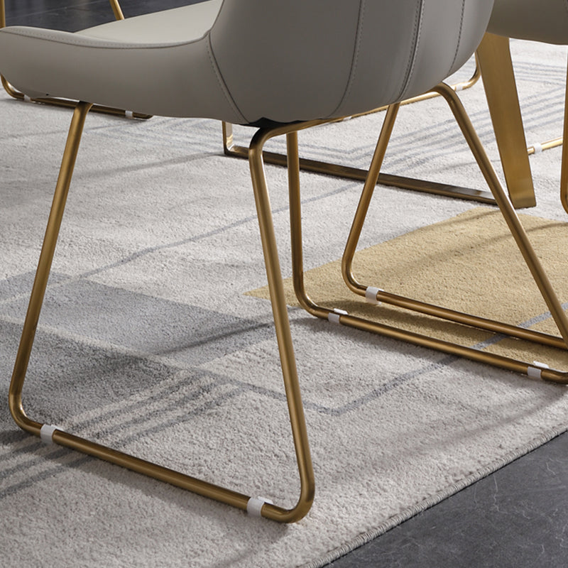 Nordic Style Metal Side Chair Gold Base Side Dining Chair for Bedroom