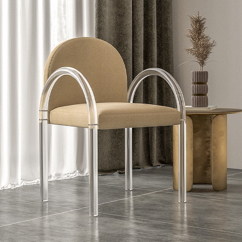 Modern Simple Arm Chair Acrylic Frame Dining Arm Chair for Living Room