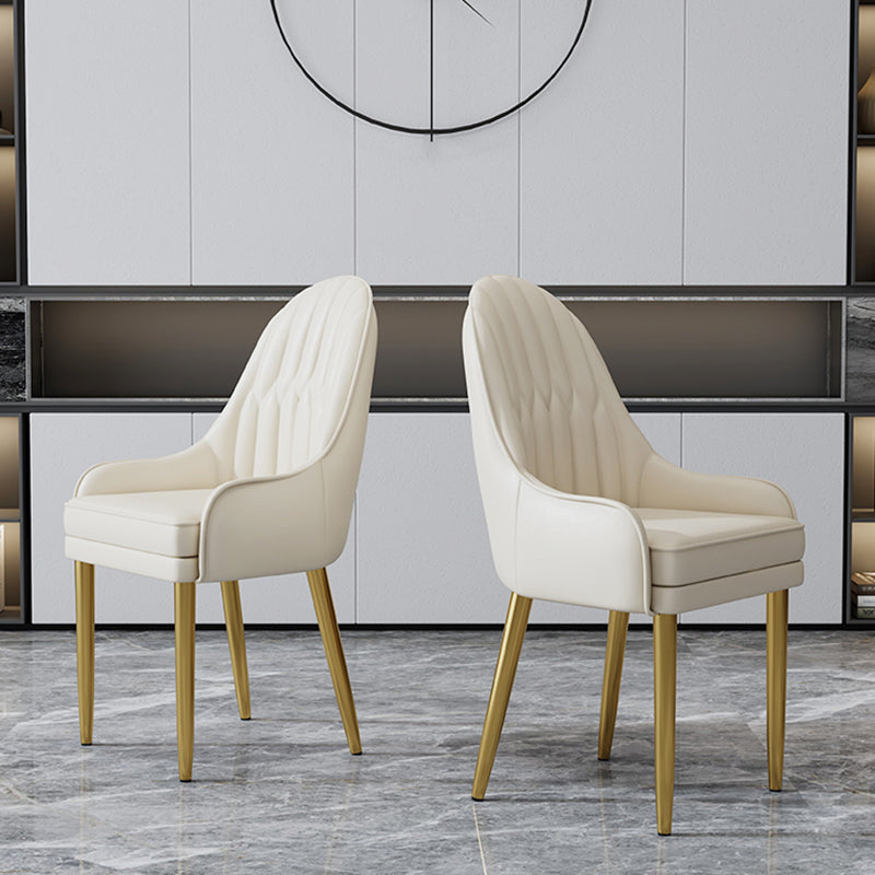 Glam Style Side Chair Leather Indoor Dining Chair for Living Room