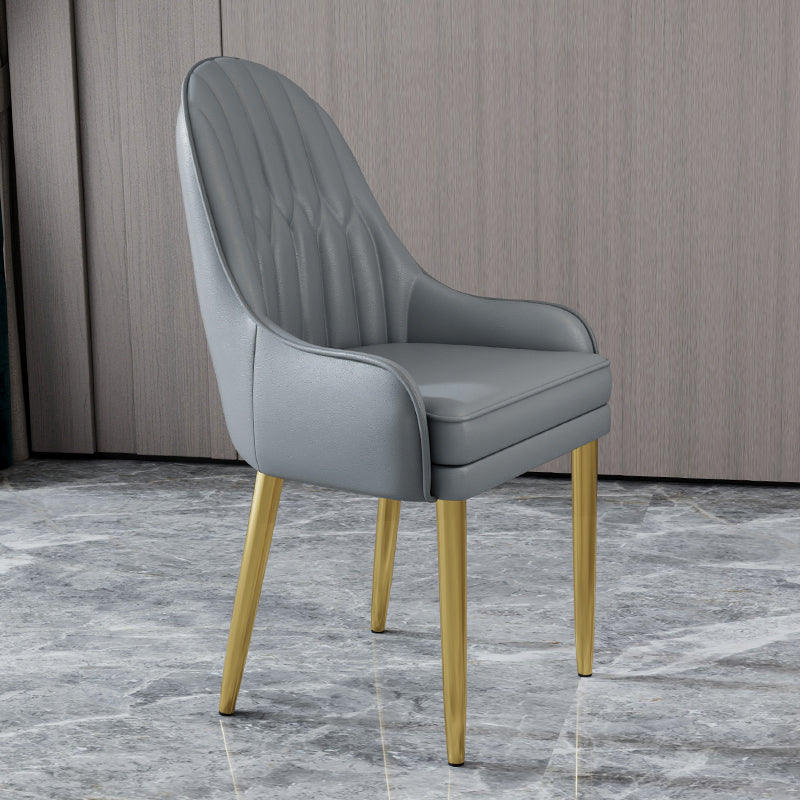 Glam Style Side Chair Leather Indoor Dining Chair for Living Room