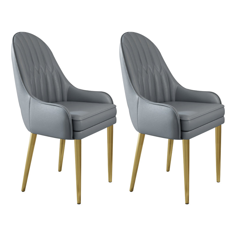 Glam Style Side Chair Leather Indoor Dining Chair for Living Room