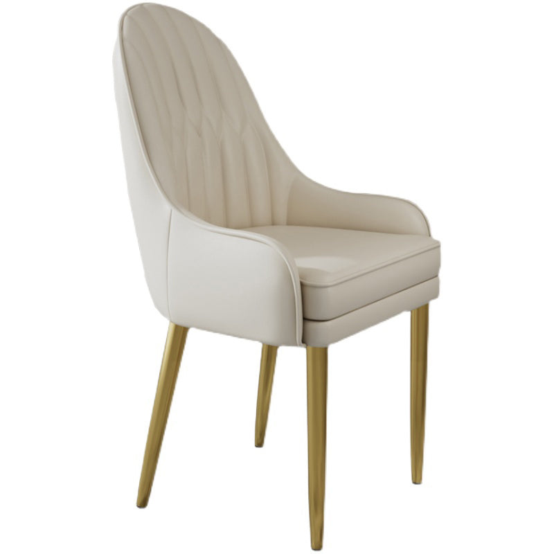 Glam Style Side Chair Leather Indoor Dining Chair for Living Room